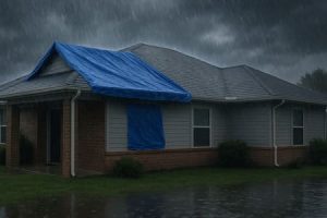heavy rain on roof